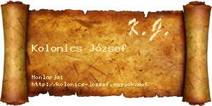 Kolonics József névjegykártya