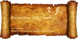 Kolonics József névjegykártya