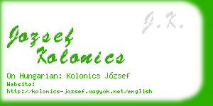 jozsef kolonics business card